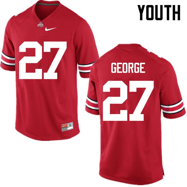 Ohio State Buckeyes #27 Eddie George Youth Stitch Jersey Red OSU7461